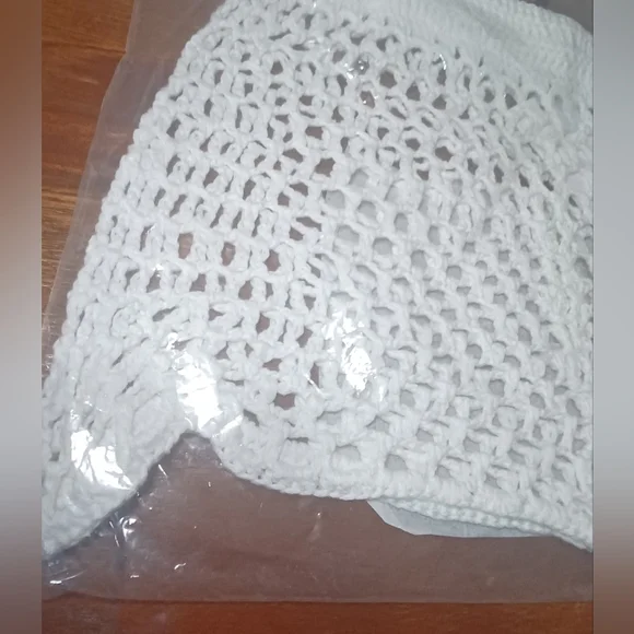 NWT OLIVACEOUS White Crochet Coverup Shorts Women’s - Picture 6 of 10